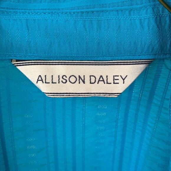Allison Daley turquoise button down shirt XL - Picture 3 of 5